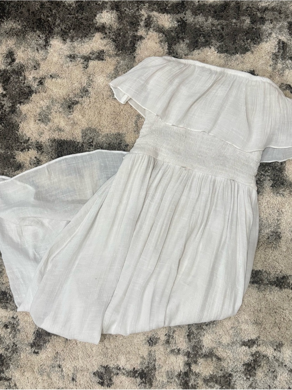 White Halter Ruffle High-Low Dress - Picture 3 of 5